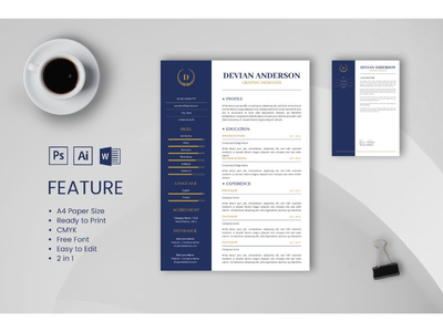 简历 简历 平面设计师 简介 12(CV Resume Graphic Designer Profile 12)