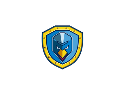蓝色鸡莫霍克盾图标(Blue Chicken Mohawk Shield Icon)