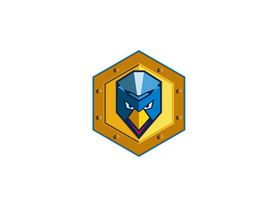 网络朋克鸡六角图标(Cyber Punk Chicken Hexagon Icon)