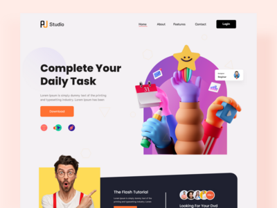 每日任务登陆页面设计(Daily Task Landing Page Design)