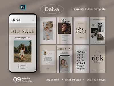 Daiva - 时尚 Instagram 故事模板(Daiva - Fashion Instagram Stories Template)