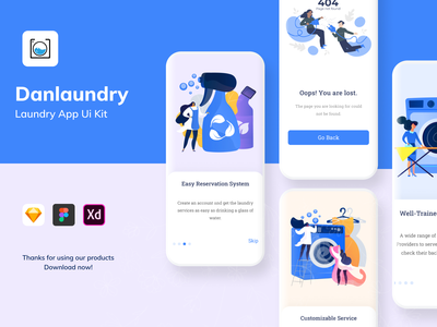 Danlaundry 应用程序 UI 套件 #1(Danlaundry App Ui Kit #1)
