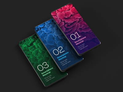 黑暗的智能手机样机(dark smartphone mockup)