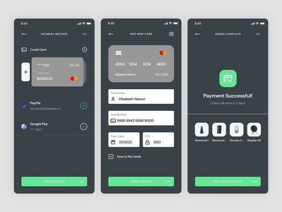支付屏幕概念(Payment screens concept)