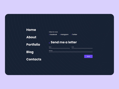 黑暗菜单 Web 概念(Dark Menu Web Concept)