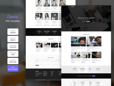 Dascy 商业主页 PSD Web 模板(Dascy Business Homepage PSD Web Template)
