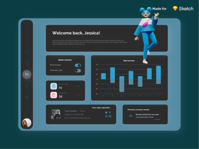 财务仪表板暗模式(Financial Dashboard Dark Mode)