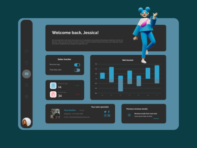 财务仪表板暗模式(Financial Dashboard Dark Mode)