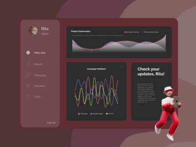 营销仪表板暗模式(Marketing Dashboard Dark Mode)