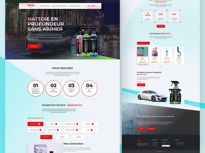 洗车网站登陆页面设计(Car Washing Website Landing Page Design)