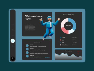 财务仪表板暗模式(Financial Dashboard Dark Mode)