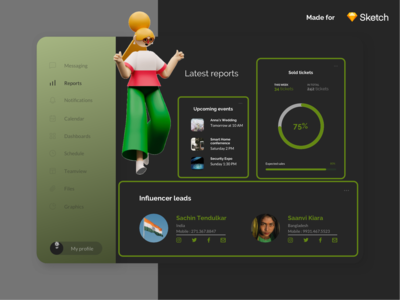 事件管理仪表板深色模式(Event Management Dashboard Dark Mode)
