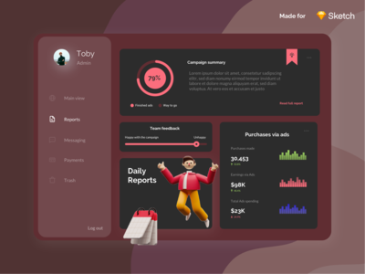 营销仪表板暗模式(Marketing Dashboard Dark Mode)