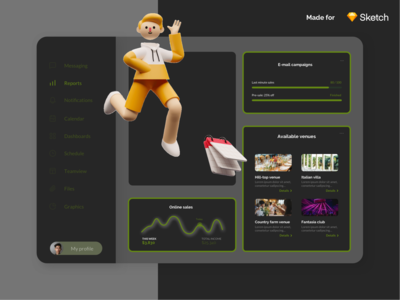 事件管理仪表板深色模式(Event Management Dashboard Dark Mode)