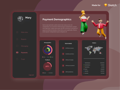 营销仪表板暗模式(Marketing Dashboard Dark Mode)