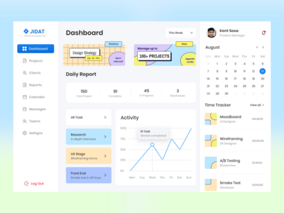 仪表板 - 项目管理 - Web 应用程序(Dashboard - Project Management - Web Application)