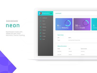 使用 Adobe XD 的仪表板概念(Dashboard concept with Adobe XD)