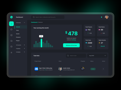 仪表板模板 - 深色(Dashboard Template - Dark)
