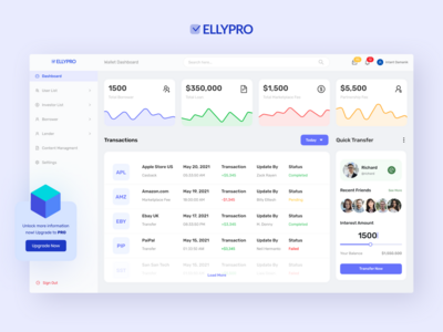 仪表板钱包金融 - EllyPro(Dashboard wallet Financial - EllyPro)
