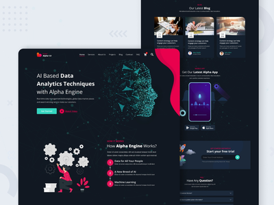 数据分析登陆页面 UI-UX 设计(Data Analysis Landing Page UI-UX Design)