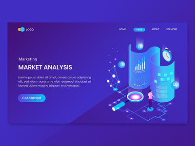 数据分析等距概念登陆页面(Data Analysis Isometric Concept Landing Page)