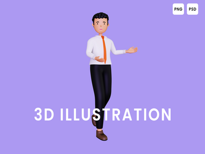3d 商人提出的东西(3d Businessman Presenting something)