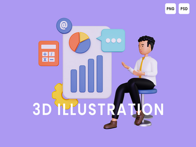 3d 显示数据报告的商人(3d Business man showing data report)