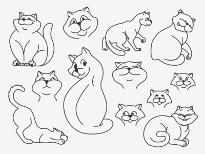 猫插图(Cats illustrations)