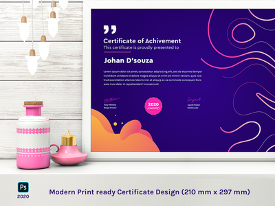 免费证书现代证书设计(Free Certificate modern gredient Certificate Design)