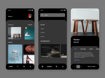适用于 iOS 的椅子商店 App Dark(Chair Store App Dark for iOS)
