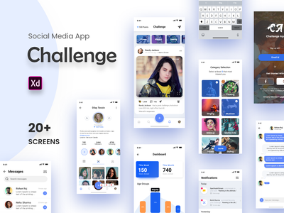 Instagram Like 社交媒体挑战应用程序 UI 套件(Instagram Like Social Media Challenge App UI Kit)