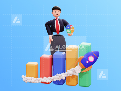 3d 字符商人图(3D Character Businessman Illustration)