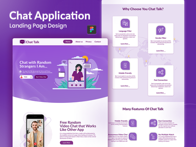 聊天应用登陆页面设计(Chat Application Landing Page Design)