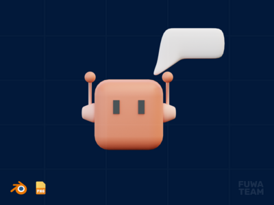 聊天机器人 - 3D商业插图包（正面）(Chat Bot - 3D Business illustration pack (front))