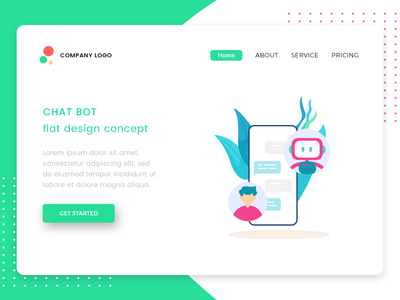 AI 应用程序的聊天机器人矢量图(Chat Bot vector illustration for AI app)