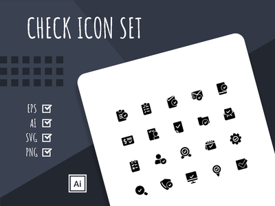检查实心图标集(Check Solid Icon Set)