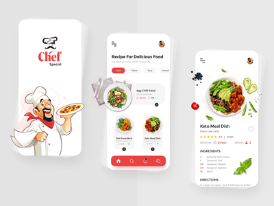 厨师特别烹饪应用程序设计(Chef Special Cooking App Design)
