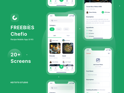 Chefio - 食谱应用程序 UI 套件(Chefio - Recipe App UI Kit)