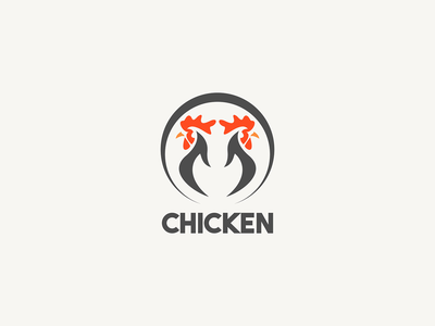 鸡标志图标模板(Chicken logo icon template)
