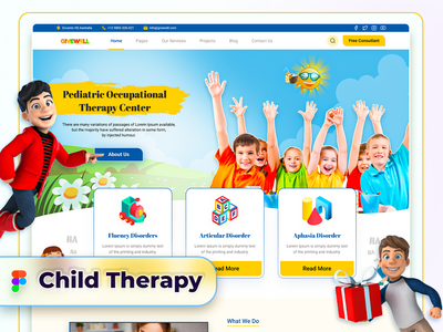 儿童治疗登陆页面设计(Child Therapy Landing Page Design)