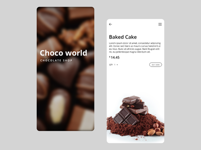 巧克力店应用界面(Chocolate Shop App UI)