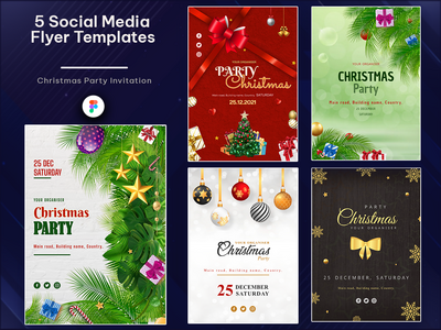 圣诞派对传单模板(Christmas Party Flyer Templates)
