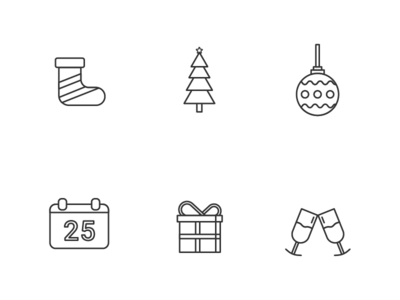 圣诞线图标 03(Christmast Line Icon 03)