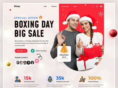 圣诞销售店登陆页面(Christmas Sales Shop Landing Page)