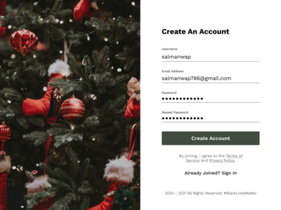 圣诞节注册页面(Christmas Sign Up Page)