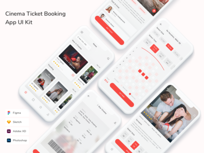 电影票预订应用程序 UI 套件(Cinema Ticket Booking App UI Kit)