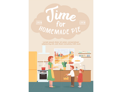 海报平面矢量模板(poster flat vector template)