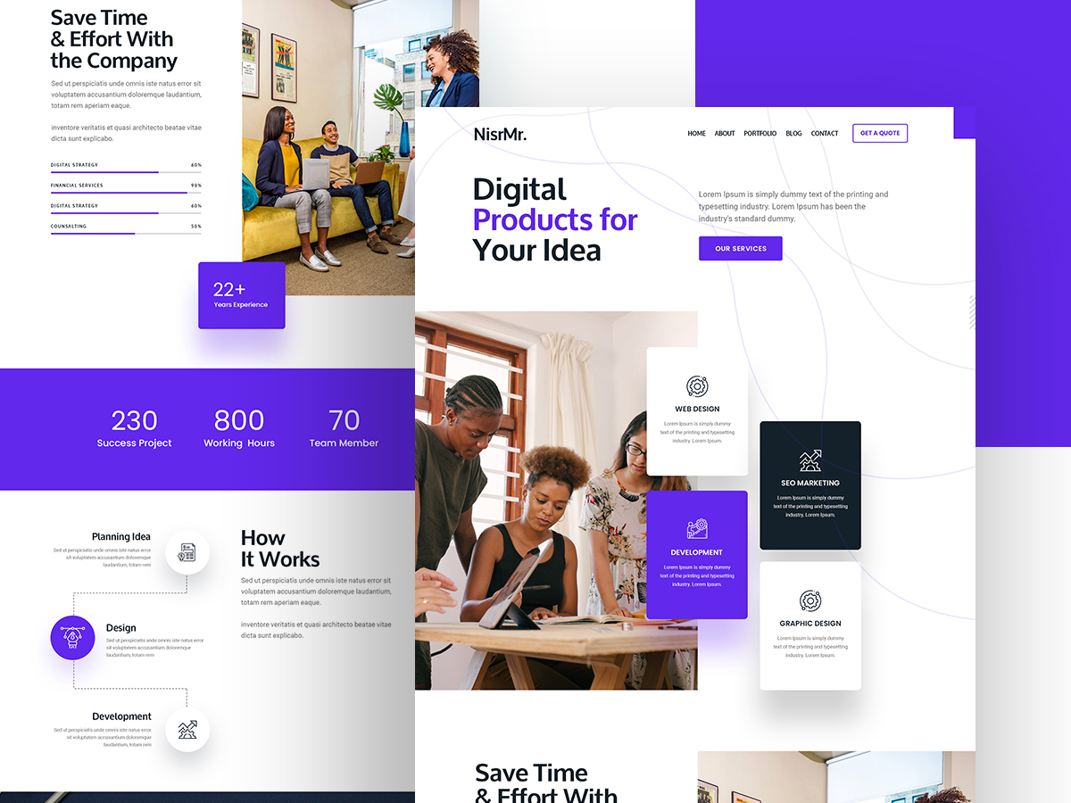 数字代理登陆页面模板(Digital Agency Landing Page Template)