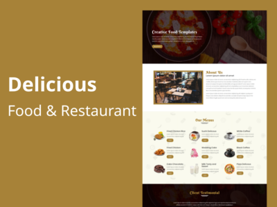 美味 - 美食餐厅模板(Delicious – Food Restaurant Template)