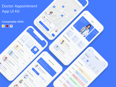 医生预约应用程序 UI 套件(Doctor Appointment App UI Kit)
